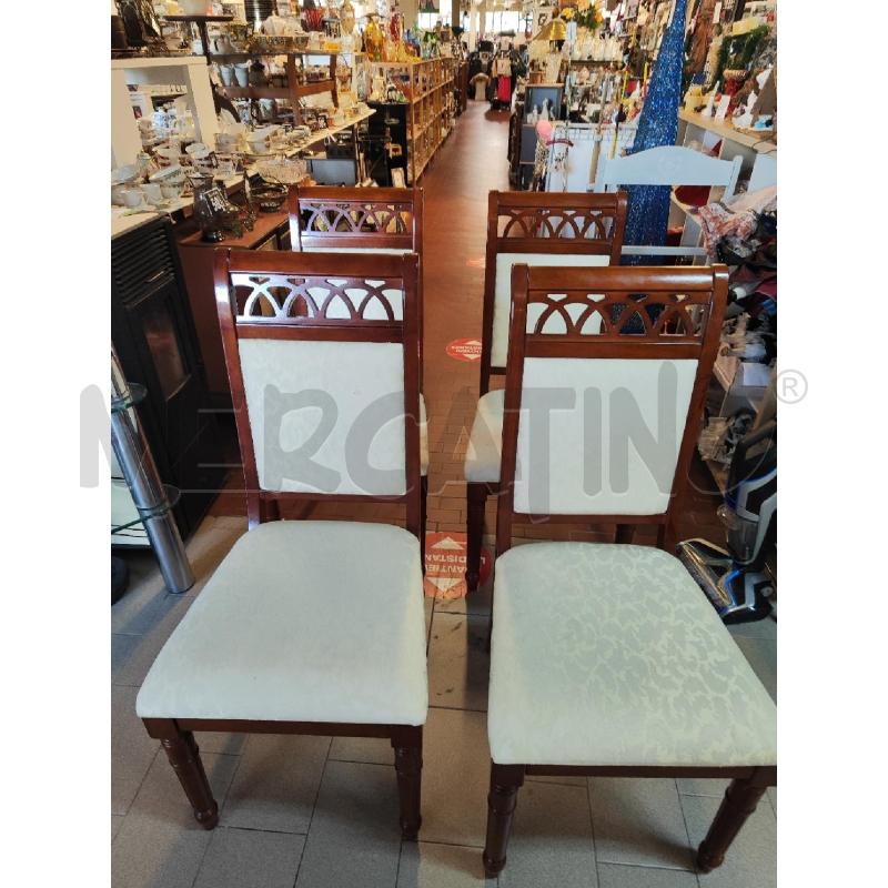 SEDIE PZ. 4 LEGNO IMBOTTITE PANNA  | Mercatino dell'Usato Vinci - fraz. sovigliana 1