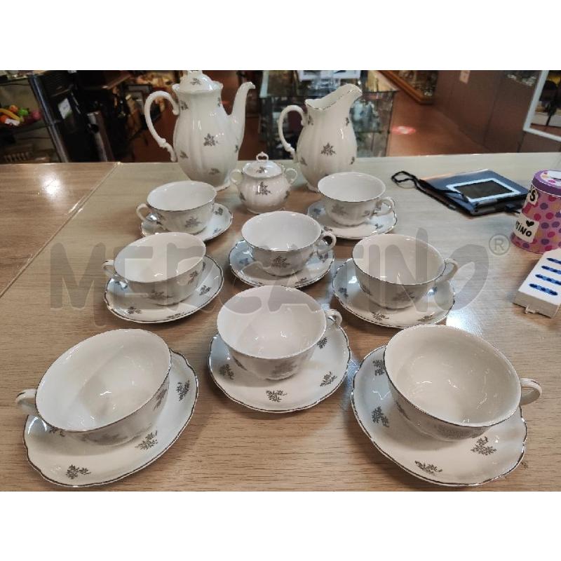 SERVIZIO DA CAFFE' LATTE DA 8 PS + BRICCO + LATTIERA + ZUCC. LAVENO DECORO ARGENTATO | Mercatino dell'Usato Vinci - fraz. sovigliana 1