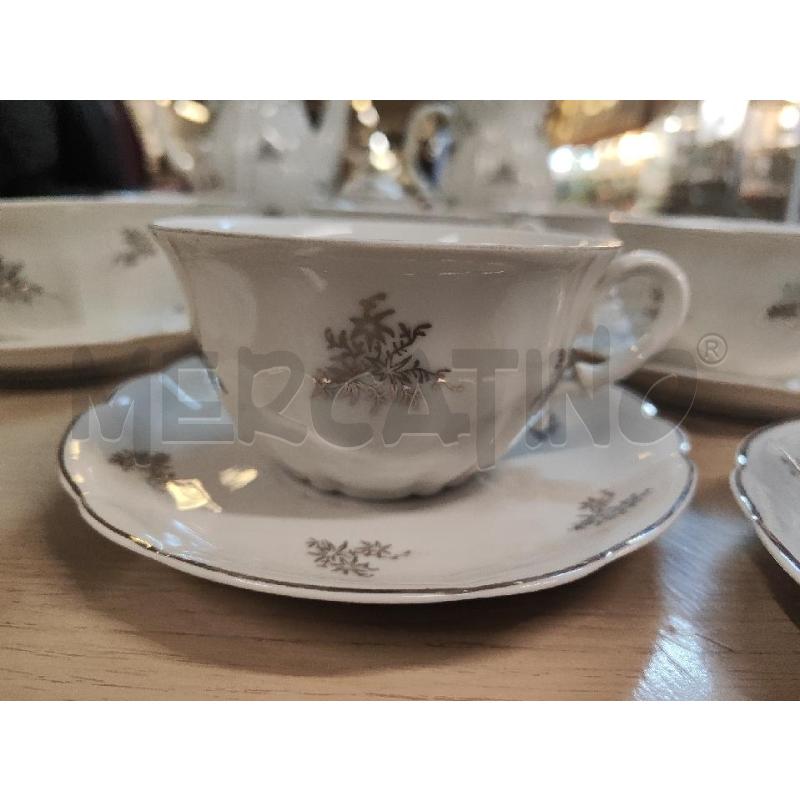 SERVIZIO DA CAFFE' LATTE DA 8 PS + BRICCO + LATTIERA + ZUCC. LAVENO DECORO ARGENTATO | Mercatino dell'Usato Vinci - fraz. sovigliana 2