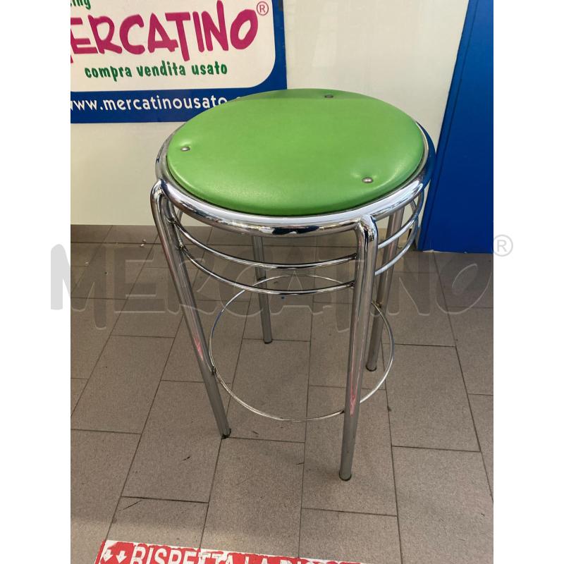 SGABELLO CROMATO TONDO SEDUTA VERDE | Mercatino dell'Usato Vinci - fraz. sovigliana 1