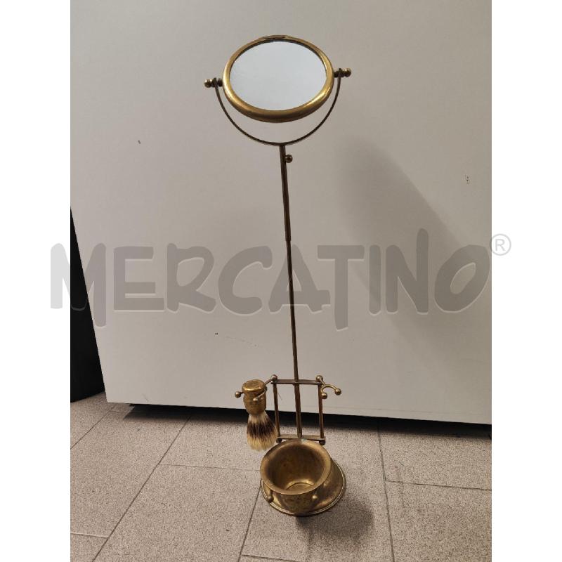 SPECCHIETTO OTTONE + CIOTOLINA E PENNELLO DA BARBA | Mercatino dell'Usato Vinci - fraz. sovigliana 1