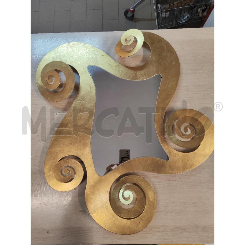 SPECCHIO ARTI&MESTIERI RICCIOLI 75X50 METALLO DORATO | Mercatino dell'Usato Vinci - fraz. sovigliana 1