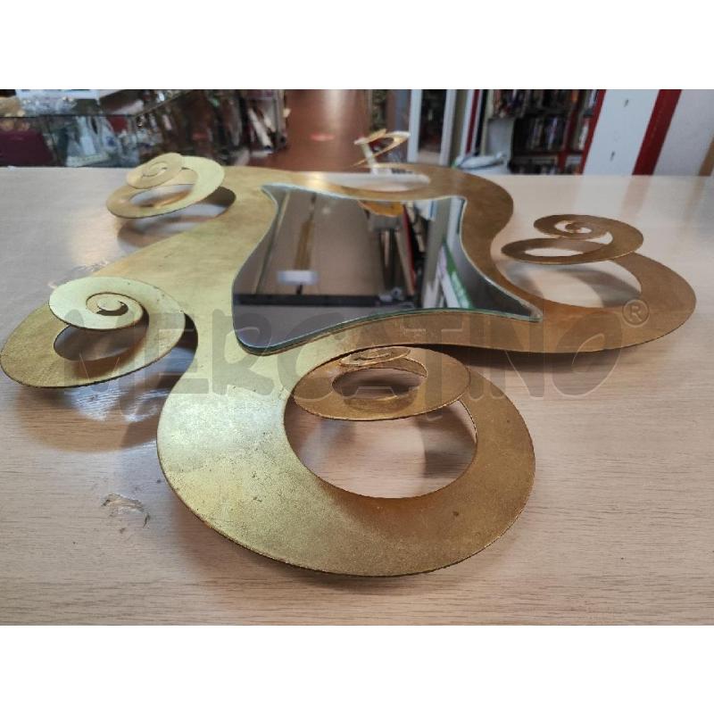 SPECCHIO ARTI&MESTIERI RICCIOLI 75X50 METALLO DORATO | Mercatino dell'Usato Vinci - fraz. sovigliana 2