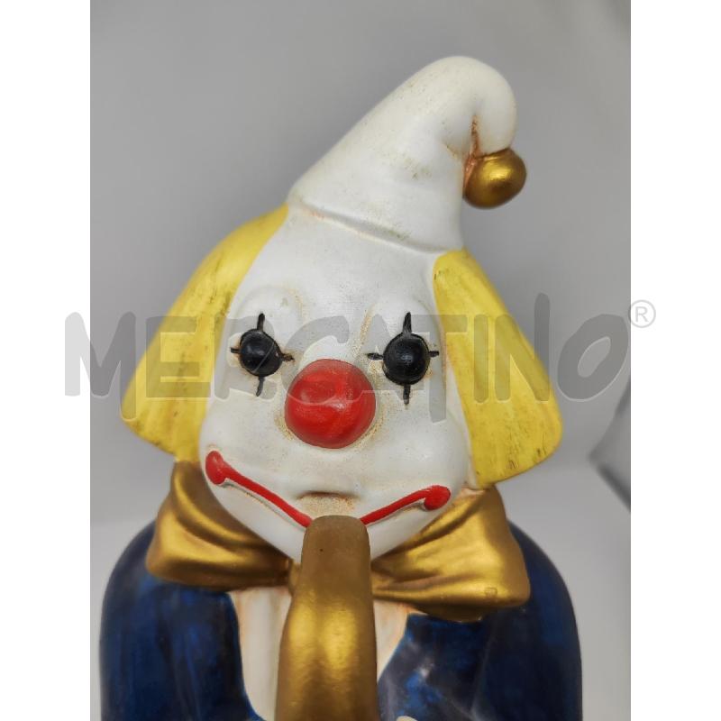STATUA PAGLIACCIO CERAMICA CON TAMBURO E SAX H.45 | Mercatino dell'Usato Vinci - fraz. sovigliana 4