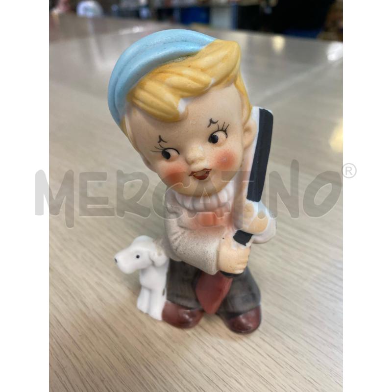 STATUETTA BIMBO CON FUCILE E CANE CAPODIMONTE | Mercatino dell'Usato Vinci - fraz. sovigliana 1