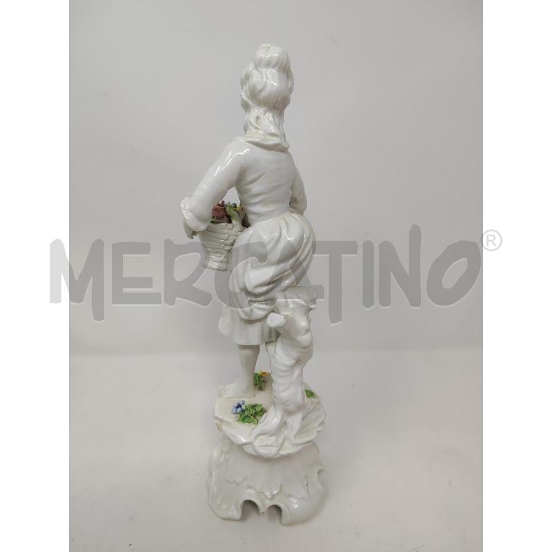 STATUETTA CERAMICA BASSANO CON CESTINO FIORI | Mercatino dell'Usato Vinci - fraz. sovigliana 2