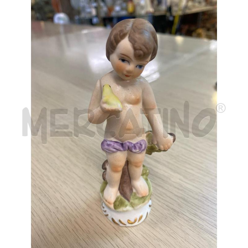 STATUETTA PUTTINI CON PULCINO CAPODIMONTE | Mercatino dell'Usato Vinci - fraz. sovigliana 1