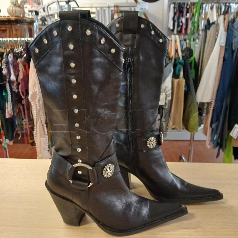 STIVALETTI DONNA PAOLO BIONDINI PELLE NERI STRASS N.35 | Mercatino dell'Usato Vinci - fraz. sovigliana 1