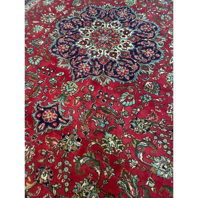 TAPPETO GRANDE 380X285 ROSSO FIORI BORDO BLU | Mercatino dell'Usato Vinci - fraz. sovigliana 3