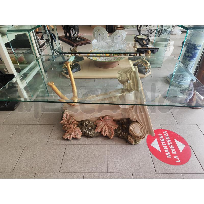 TAVOLINO RETT DA FUMO 115X65 PIANO VETRO COLONNA SDRAIATA  | Mercatino dell'Usato Vinci - fraz. sovigliana 1