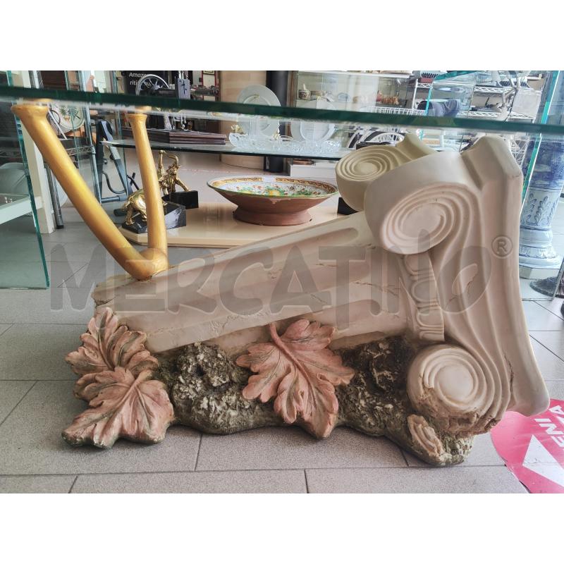 TAVOLINO RETT DA FUMO 115X65 PIANO VETRO COLONNA SDRAIATA  | Mercatino dell'Usato Vinci - fraz. sovigliana 2