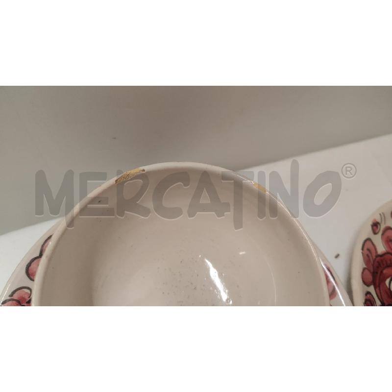 TAZZE PZ. 5 + PIATTINO + LATTIERA + ZUCCHERIERA FIORI ROSA | Mercatino dell'Usato Vinci - fraz. sovigliana 3