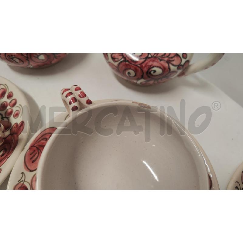 TAZZE PZ. 5 + PIATTINO + LATTIERA + ZUCCHERIERA FIORI ROSA | Mercatino dell'Usato Vinci - fraz. sovigliana 4