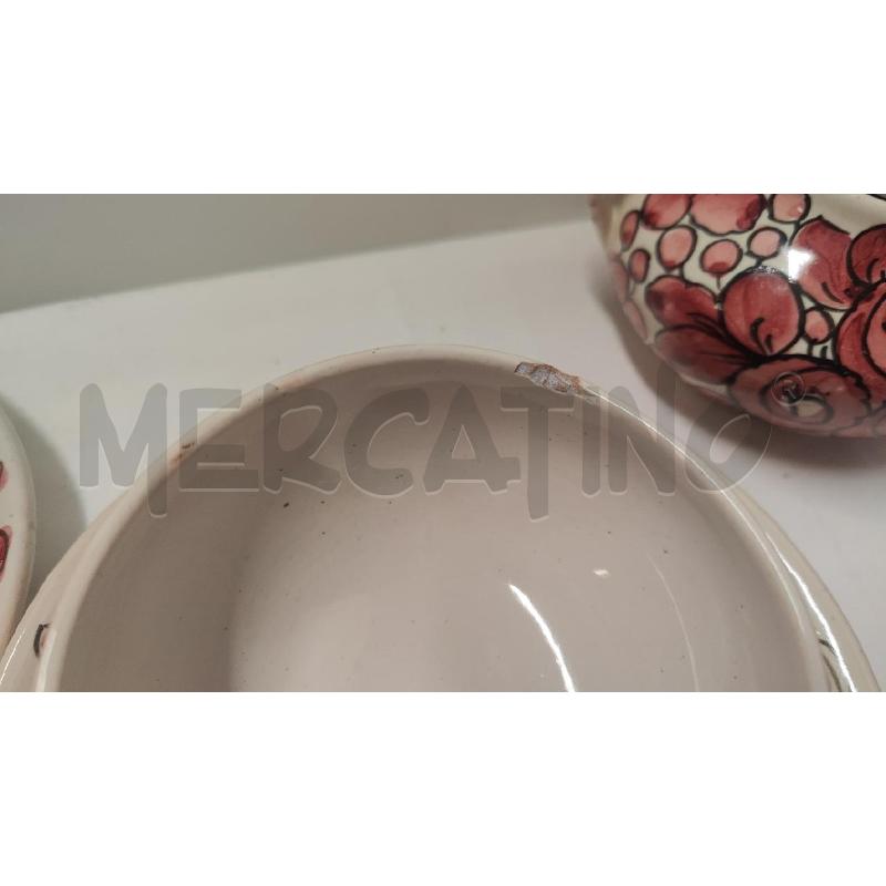 TAZZE PZ. 5 + PIATTINO + LATTIERA + ZUCCHERIERA FIORI ROSA | Mercatino dell'Usato Vinci - fraz. sovigliana 5