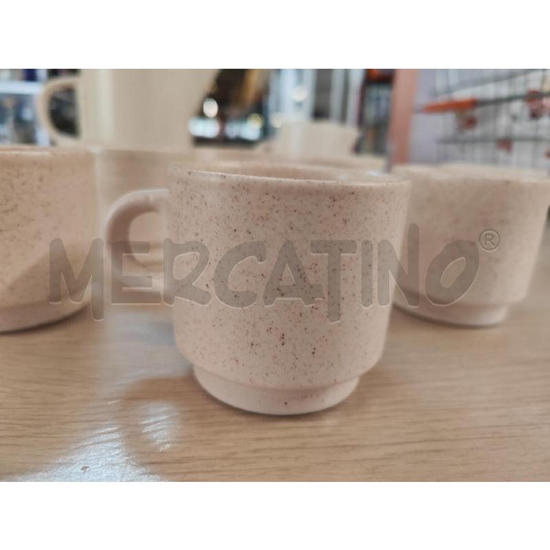 TAZZINE 10 PZ + BRICCO + LATTIERA CREMA PUNTINI MARRONI | Mercatino dell'Usato Vinci - fraz. sovigliana 2