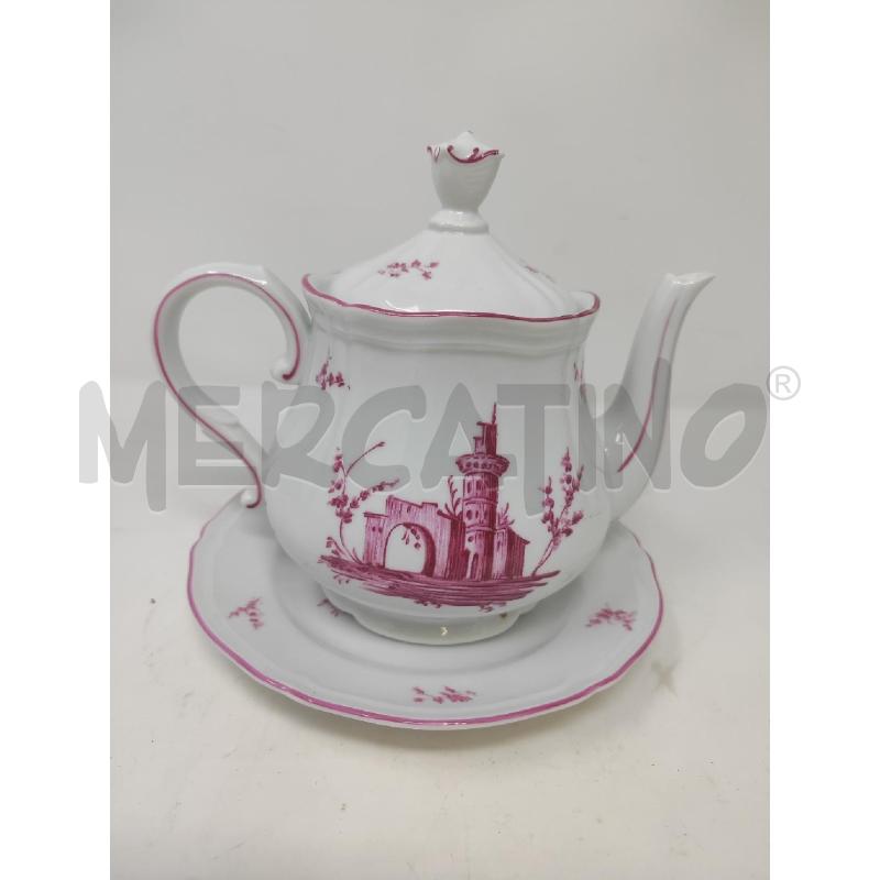TEIERA + PIATTINO CERAMICA GINORI DECORO ROSA | Mercatino dell'Usato Vinci - fraz. sovigliana 2