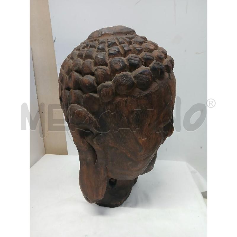 TESTA BUDHA LEGNO H.38CM | Mercatino dell'Usato Vinci - fraz. sovigliana 2