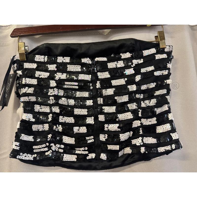 TOP MODYVA PAILLETTES BIANCHE NERA TG.46 | Mercatino dell'Usato Vinci - fraz. sovigliana 2