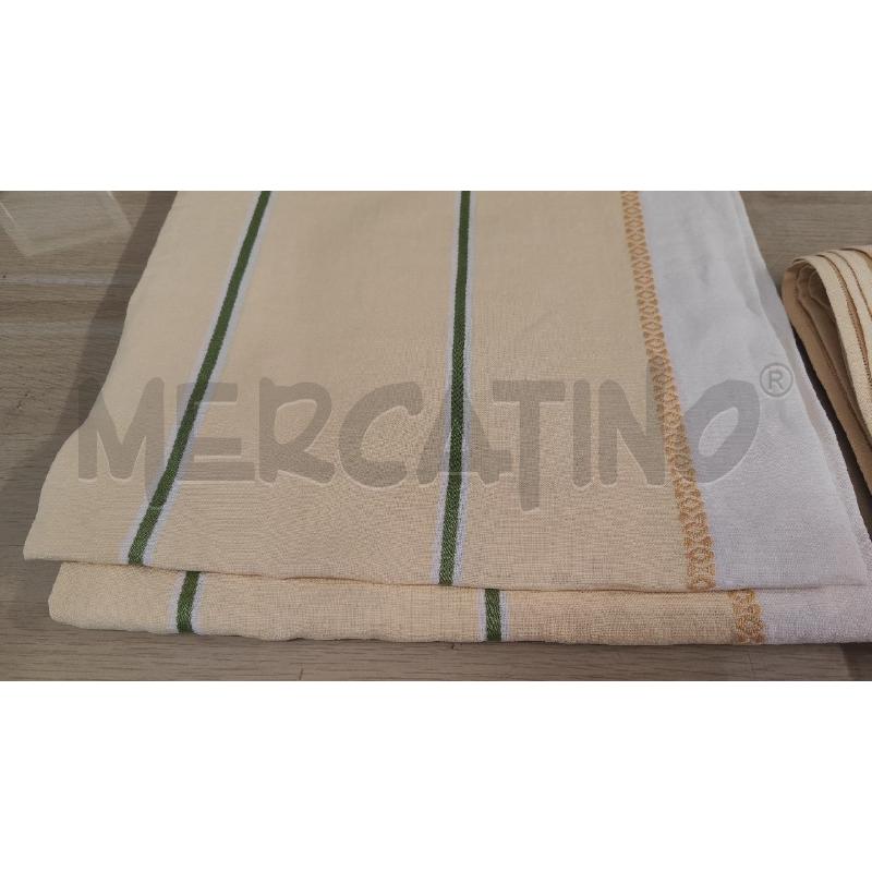 TOVAGLIA 230X135 + 10 TOVAGLIOLI GIALLA RIGHE VERDI | Mercatino dell'Usato Vinci - fraz. sovigliana 2