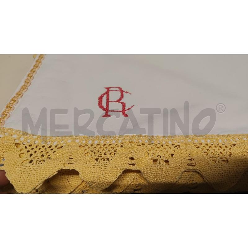 TOVAGLIA RETT. BIANCA TRINA GIALLA RC RICAMATA  | Mercatino dell'Usato Vinci - fraz. sovigliana 2