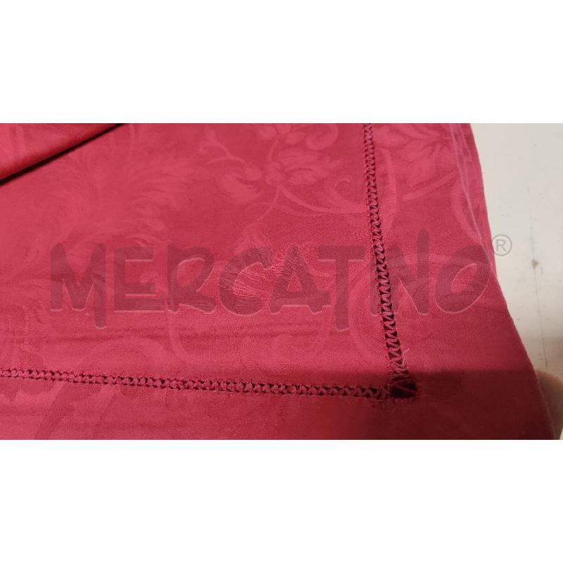 TOVAGLIA RETT. ROSSA DAMASCATA BORDO GIORNINO + 11 CENTRINI TONDI | Mercatino dell'Usato Vinci - fraz. sovigliana 3