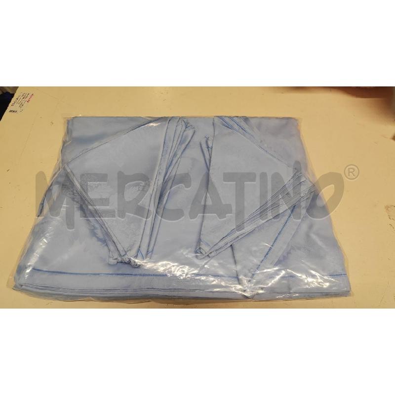 TOVAGLIA RETT. + 12 TOVAGLIOLI AZZURRA DAMASCATA  | Mercatino dell'Usato Vinci - fraz. sovigliana 1