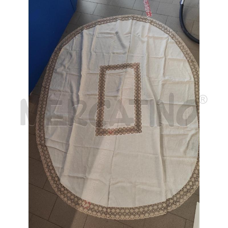 TOVAGLIA RETT. + 6 TOVAGLIOLI BEIGE INSERTI TRINA  | Mercatino dell'Usato Vinci - fraz. sovigliana 3