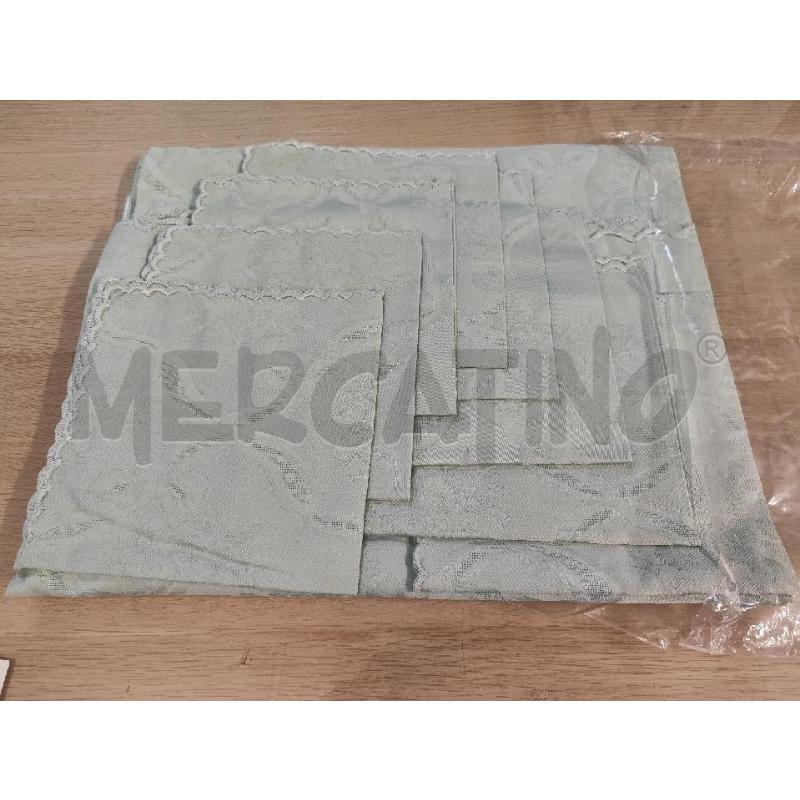 TOVAGLIA RETT. + 8 TOVAGLIOLI VERDE FIORI NUOVA | Mercatino dell'Usato Vinci - fraz. sovigliana 1