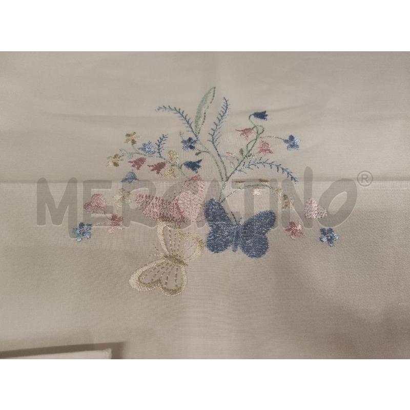 TOVAGLIA RETT + 12 TOVAGLIOLI RICAMO FIORI BLU NUOVA | Mercatino dell'Usato Vinci - fraz. sovigliana 2