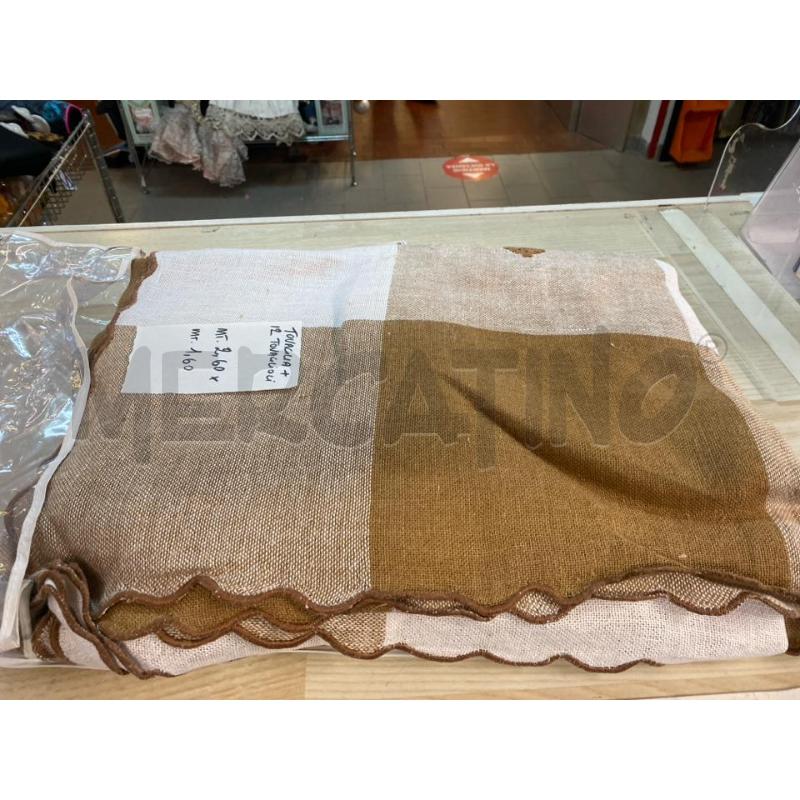 TOVAGLIA + 12 TOVAGLIOLI QUADRI BEIGE 260X160 | Mercatino dell'Usato Vinci - fraz. sovigliana 1
