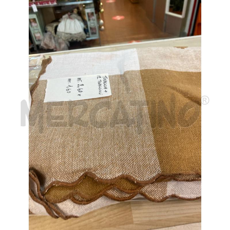 TOVAGLIA + 12 TOVAGLIOLI QUADRI BEIGE 260X160 | Mercatino dell'Usato Vinci - fraz. sovigliana 2