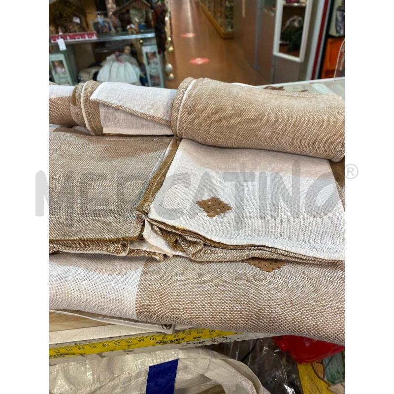 TOVAGLIA + 12 TOVAGLIOLI QUADRI BEIGE 260X160 | Mercatino dell'Usato Vinci - fraz. sovigliana 3