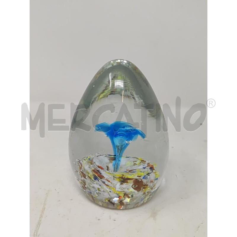UOVO VETRO FIORE AZZURRO | Mercatino dell'Usato Vinci - fraz. sovigliana 1