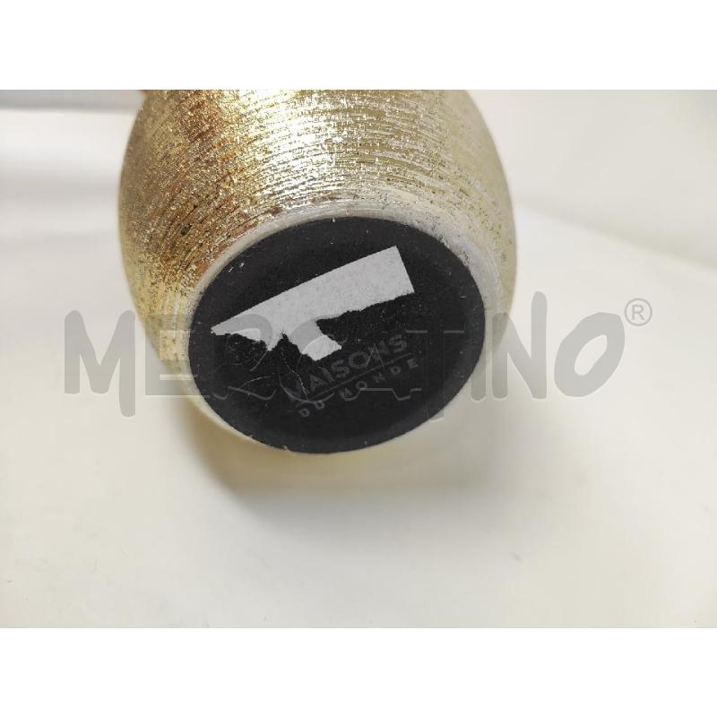 VASO CERAMICA DORATO MAISONS DU MONDE + 3 FIORI | Mercatino dell'Usato Vinci - fraz. sovigliana 3