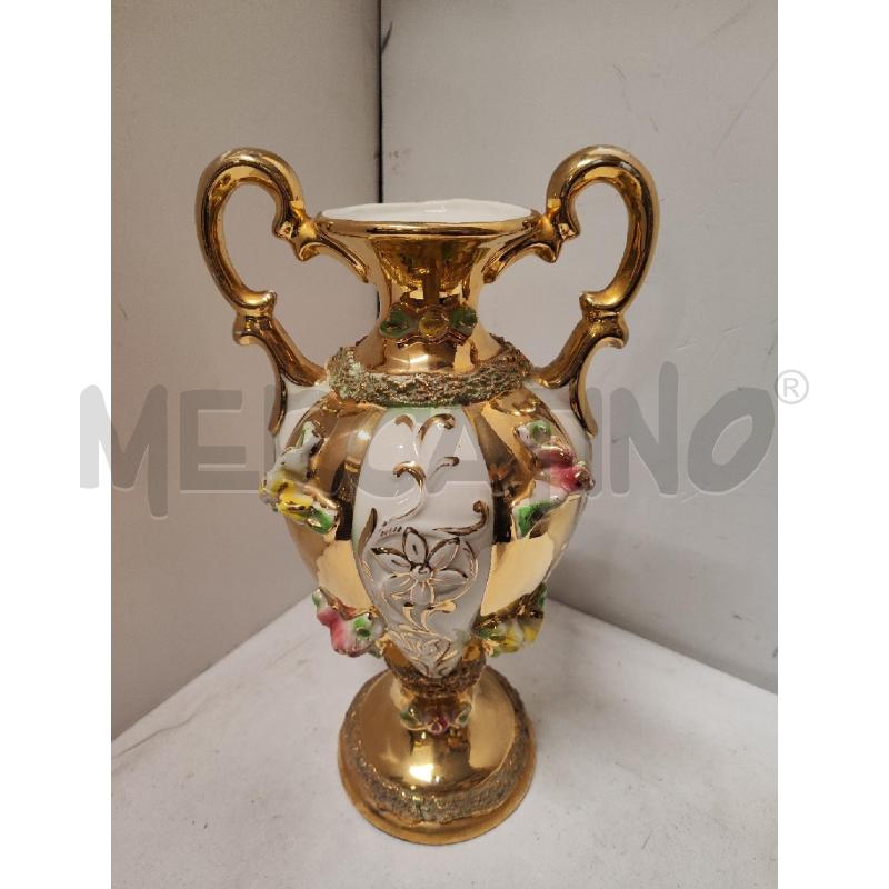 VASO CERAMICA PANNA ORO 2 MANICI E FIORI | Mercatino dell'Usato Vinci - fraz. sovigliana 1