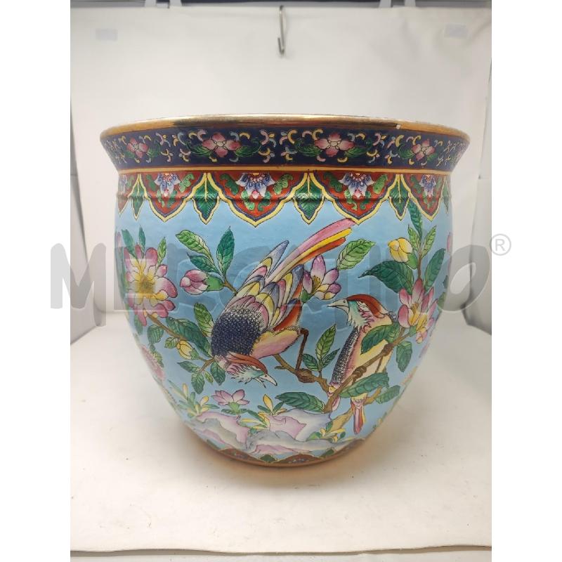 VASO IN TERRACOTTA AZZURRO UCCELLI E PESCI | Mercatino dell'Usato Vinci - fraz. sovigliana 1
