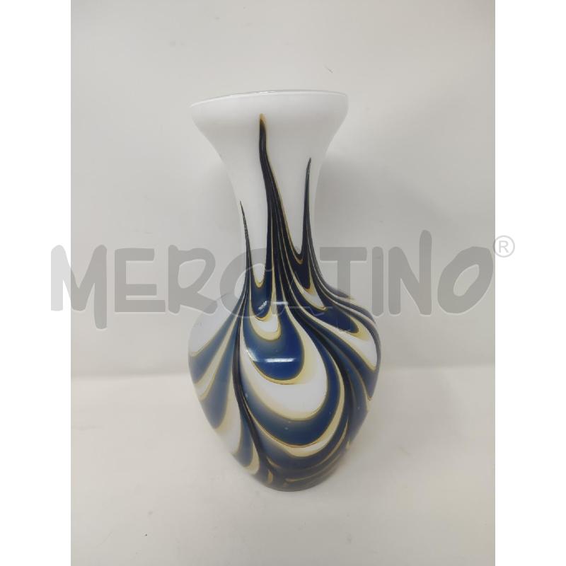 VASO VETRO BIANCO ONDE GRIGIE H.27 | Mercatino dell'Usato Vinci - fraz. sovigliana 1