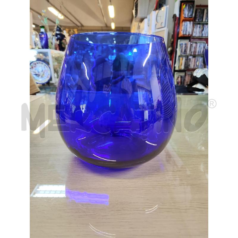 VASO VETRO BLU BOCCA STRETTA | Mercatino dell'Usato Vinci - fraz. sovigliana 1