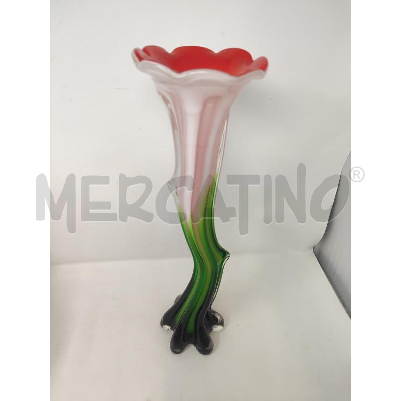 VASO VETRO MURANO FIORECAMPANULA ROSA H. 40 CM | Mercatino dell'Usato Vinci - fraz. sovigliana 1