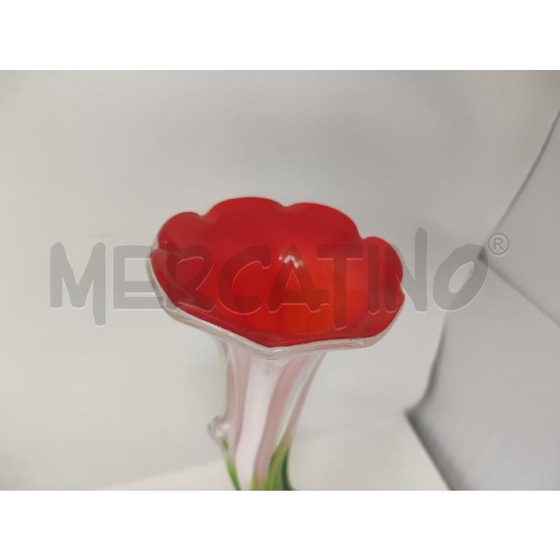 VASO VETRO MURANO FIORECAMPANULA ROSA H. 40 CM | Mercatino dell'Usato Vinci - fraz. sovigliana 2