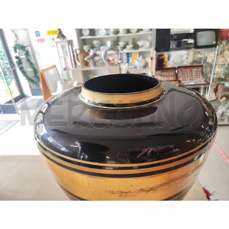 VASO VETRO NERO BALZA ORO NUOVO H.40 BASE E BOCCA STRETTA | Mercatino dell'Usato Vinci - fraz. sovigliana 2