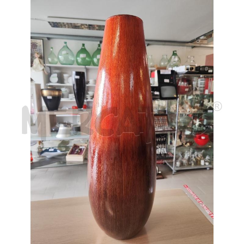 VASO VETRO RIGATO ARANCIO BOCCA STRETTA NUOVO H.60 | Mercatino dell'Usato Vinci - fraz. sovigliana 1