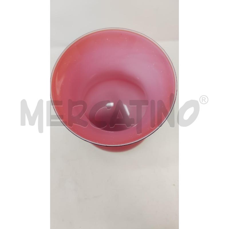 VASO VETRO ROSSO BIANCO BASE TONDA  | Mercatino dell'Usato Vinci - fraz. sovigliana 3