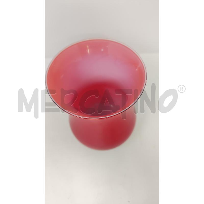 VASO VETRO ROSSO BIANCO BASE TONDA  | Mercatino dell'Usato Vinci - fraz. sovigliana 2