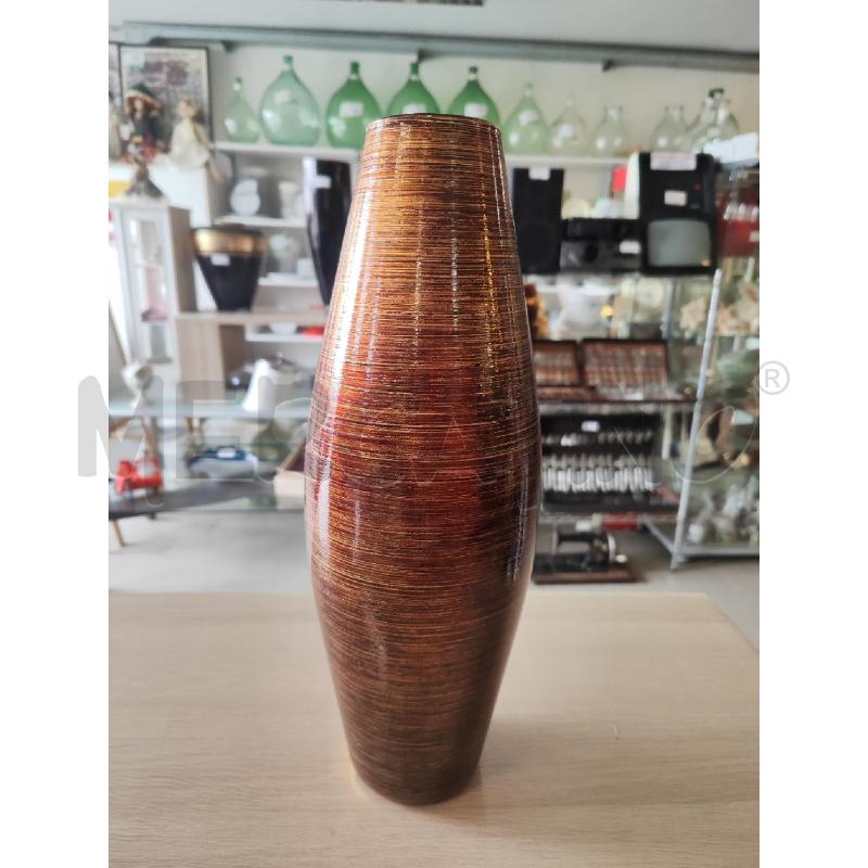 VASO VETRO ROSSO ORO RIGATO H.35 NUOVO | Mercatino dell'Usato Vinci - fraz. sovigliana 1