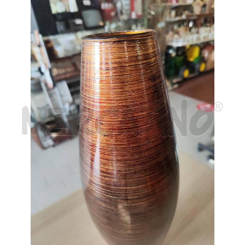 VASO VETRO ROSSO ORO RIGATO H.35 NUOVO | Mercatino dell'Usato Vinci - fraz. sovigliana 2