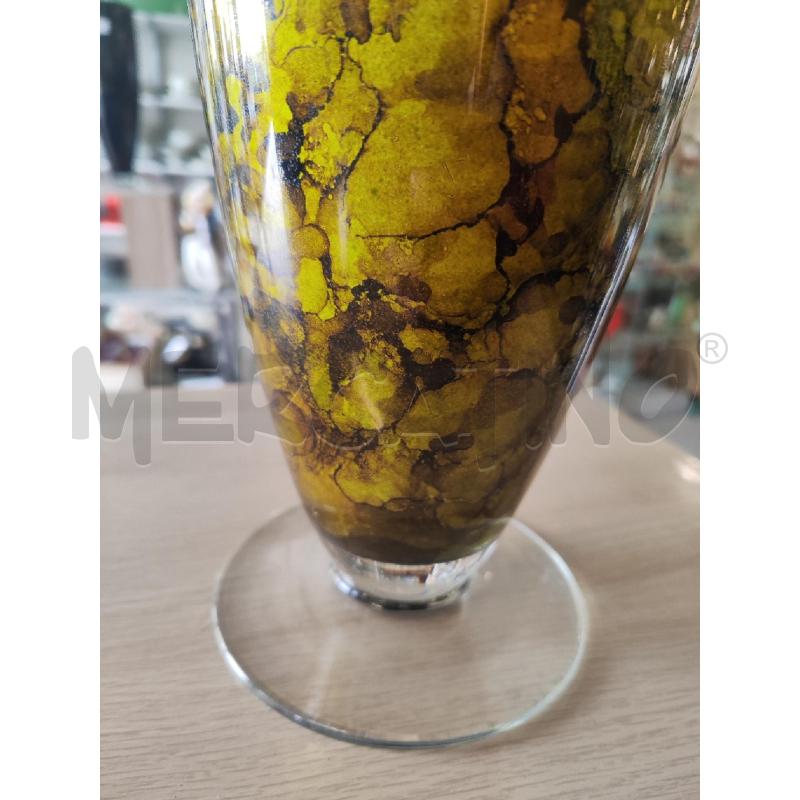 VASO VETRO VERDE MARMORIZZATO CON PIEDE H.35 NUOVO | Mercatino dell'Usato Vinci - fraz. sovigliana 2