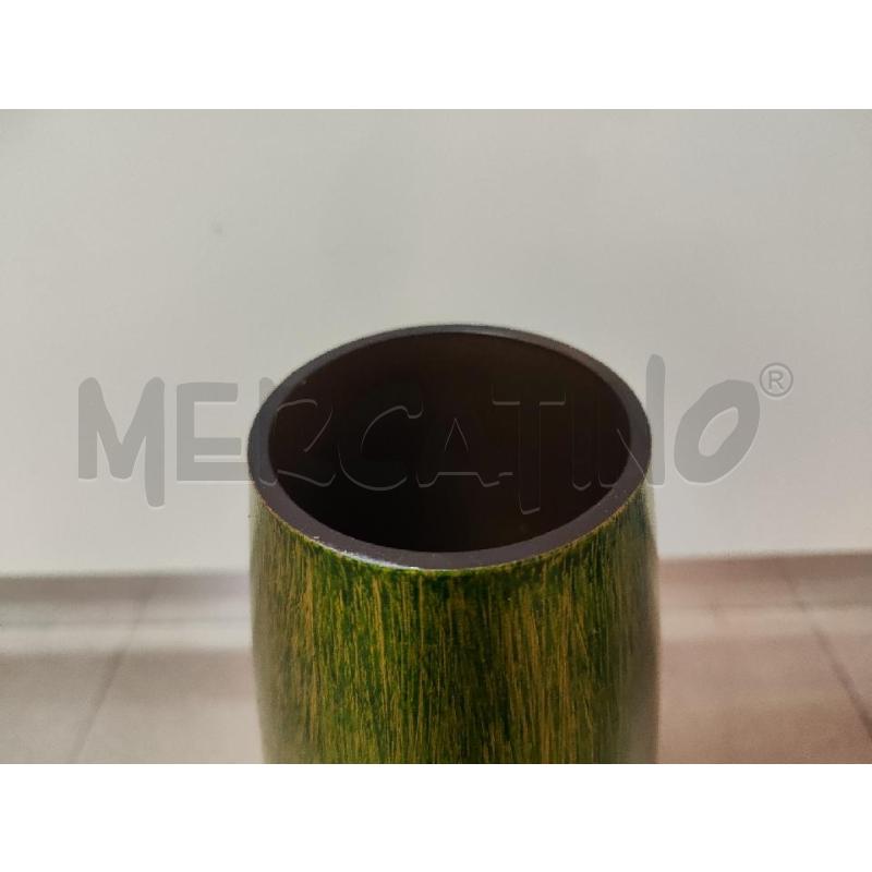 VASO VETRO VERDE RIGATO H.40 NUOVO BOCCA STRETTA  | Mercatino dell'Usato Vinci - fraz. sovigliana 2