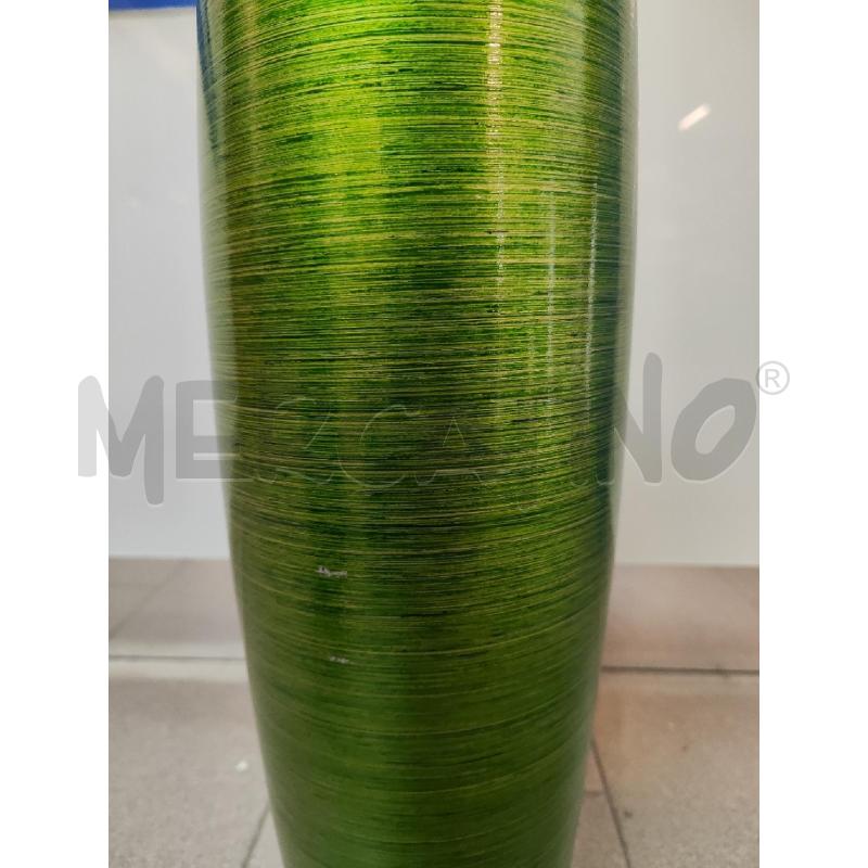 VASO VETRO VERDE RIGATO NUOVO H.50 | Mercatino dell'Usato Vinci - fraz. sovigliana 3