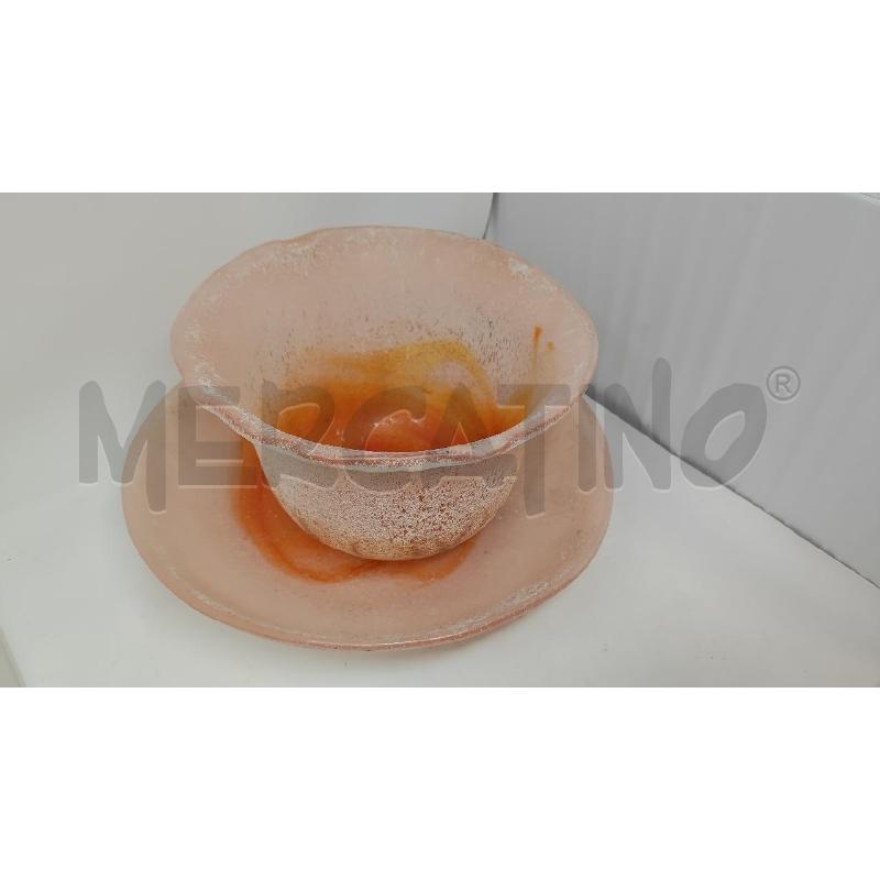 VASO + CIOTOLA VETRO ROSA  | Mercatino dell'Usato Vinci - fraz. sovigliana 1